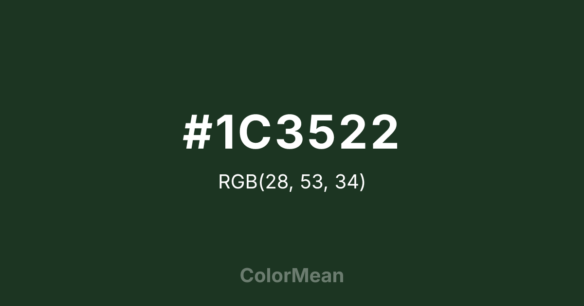 #1C3522 color swatch