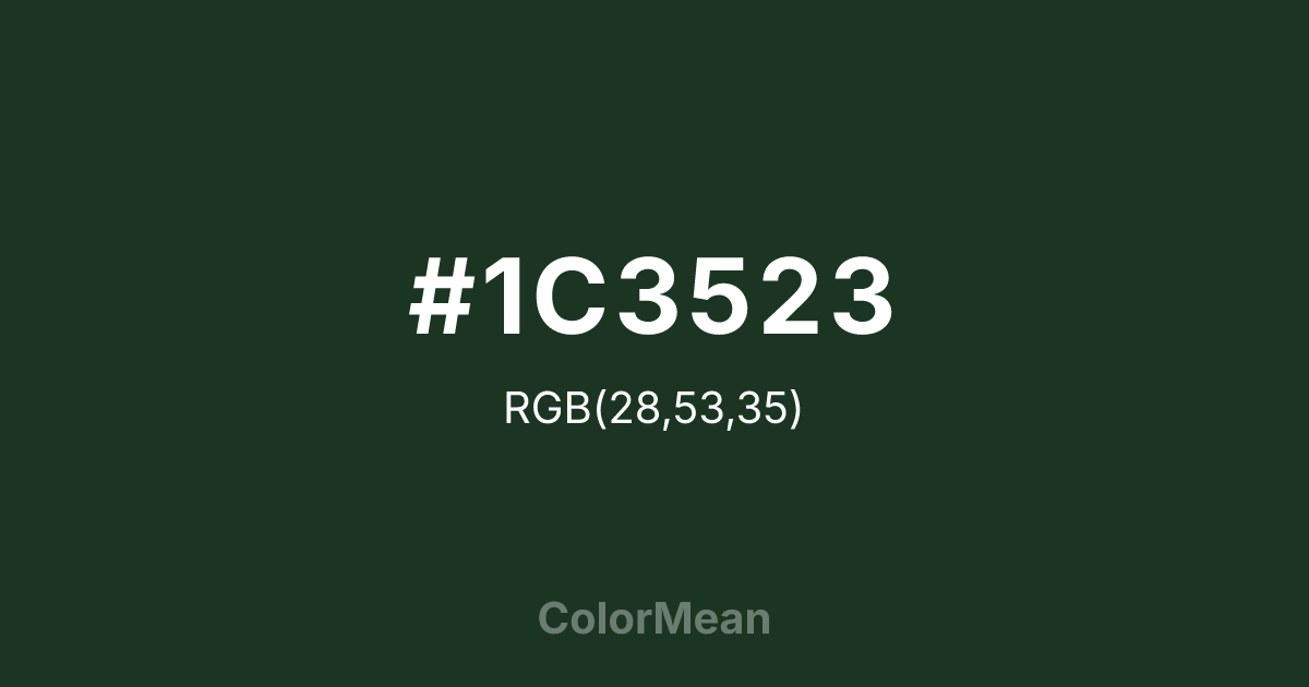 #1C3523 color swatch