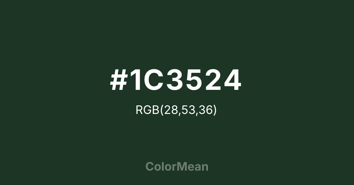 #1C3524 color swatch