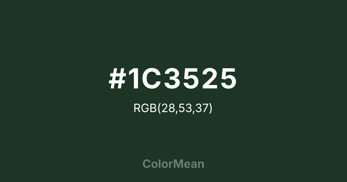 #1C3525 color swatch