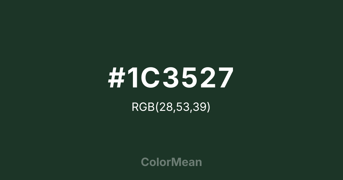 #1C3527 color swatch