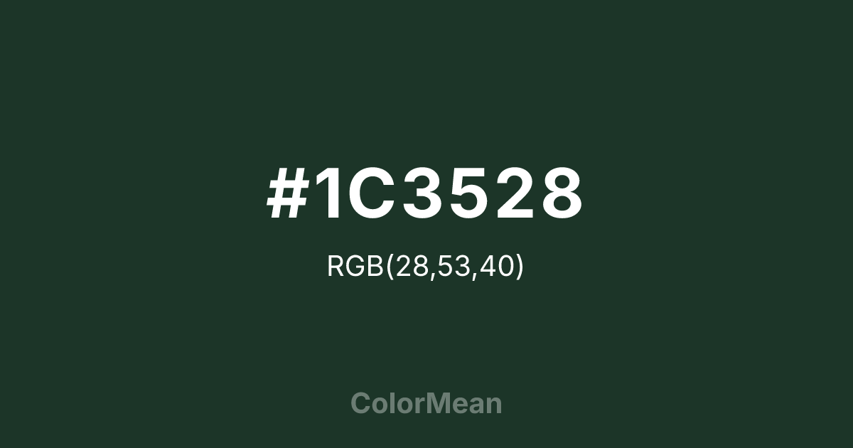 #1C3528 color swatch