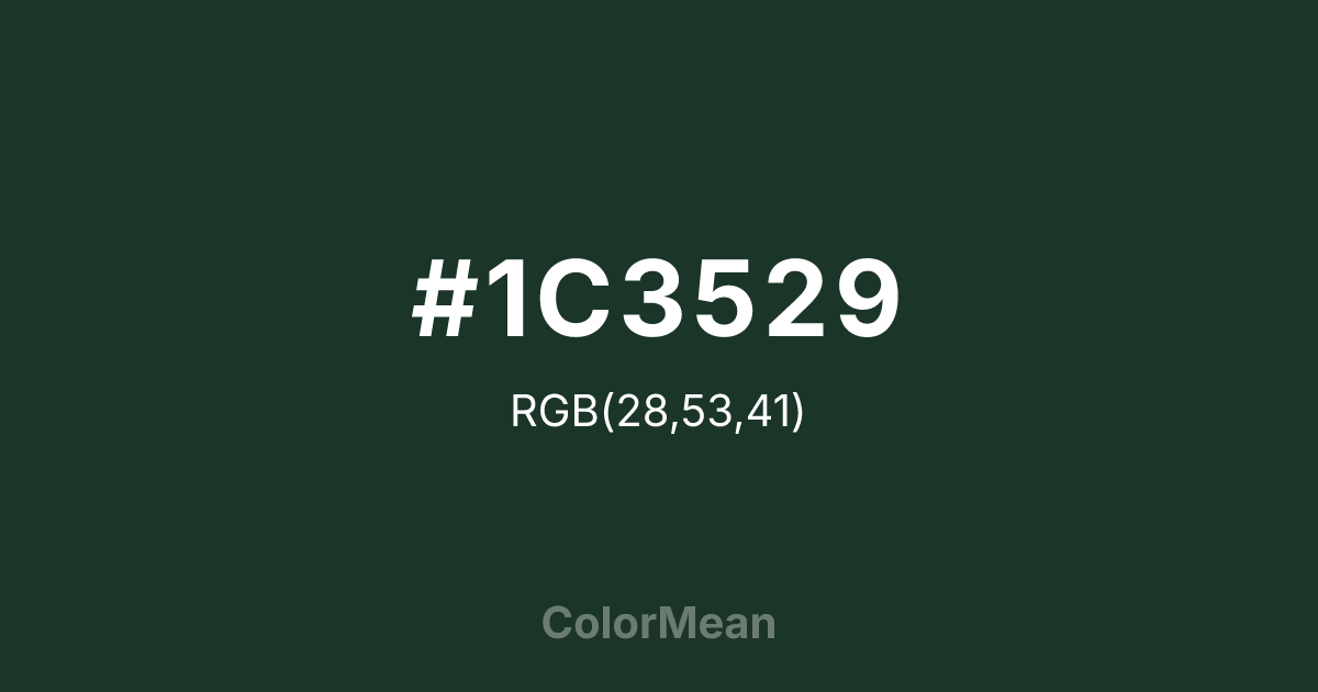 #1C3529 color swatch