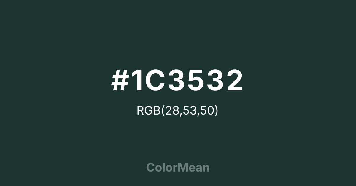 #1C3532 color swatch