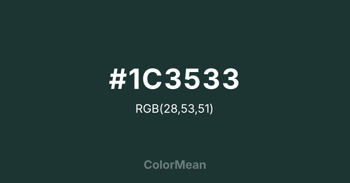 #1C3533 color swatch