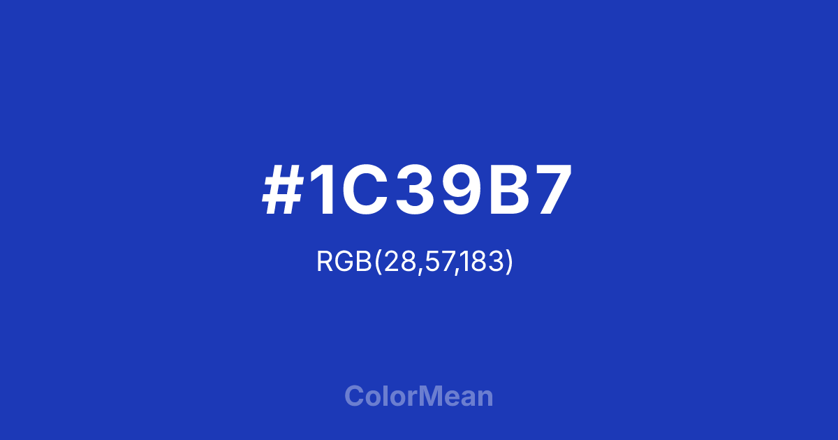 #1C39B7 color swatch