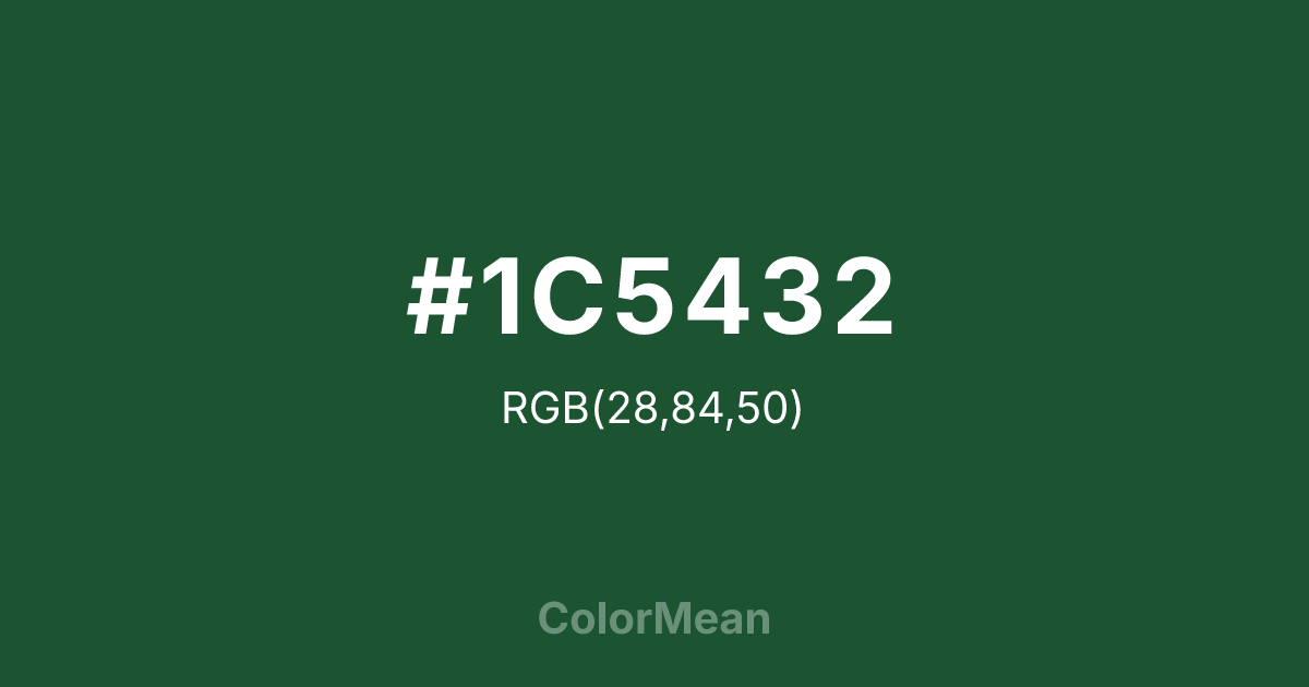 #1C5432 color swatch