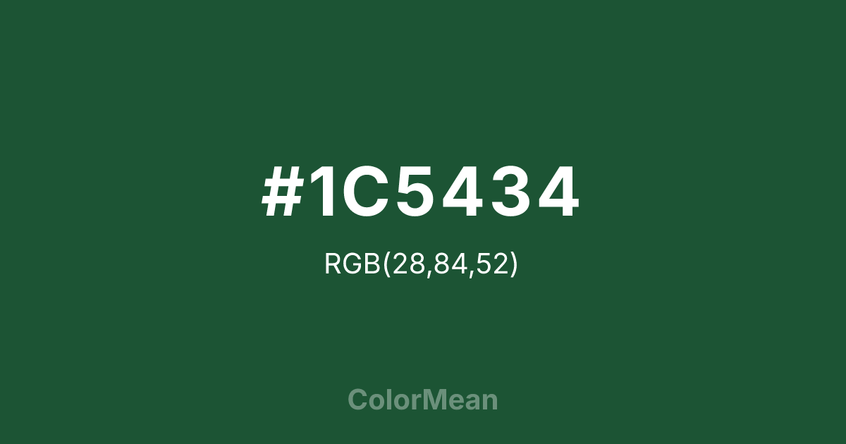 #1C5434 color swatch