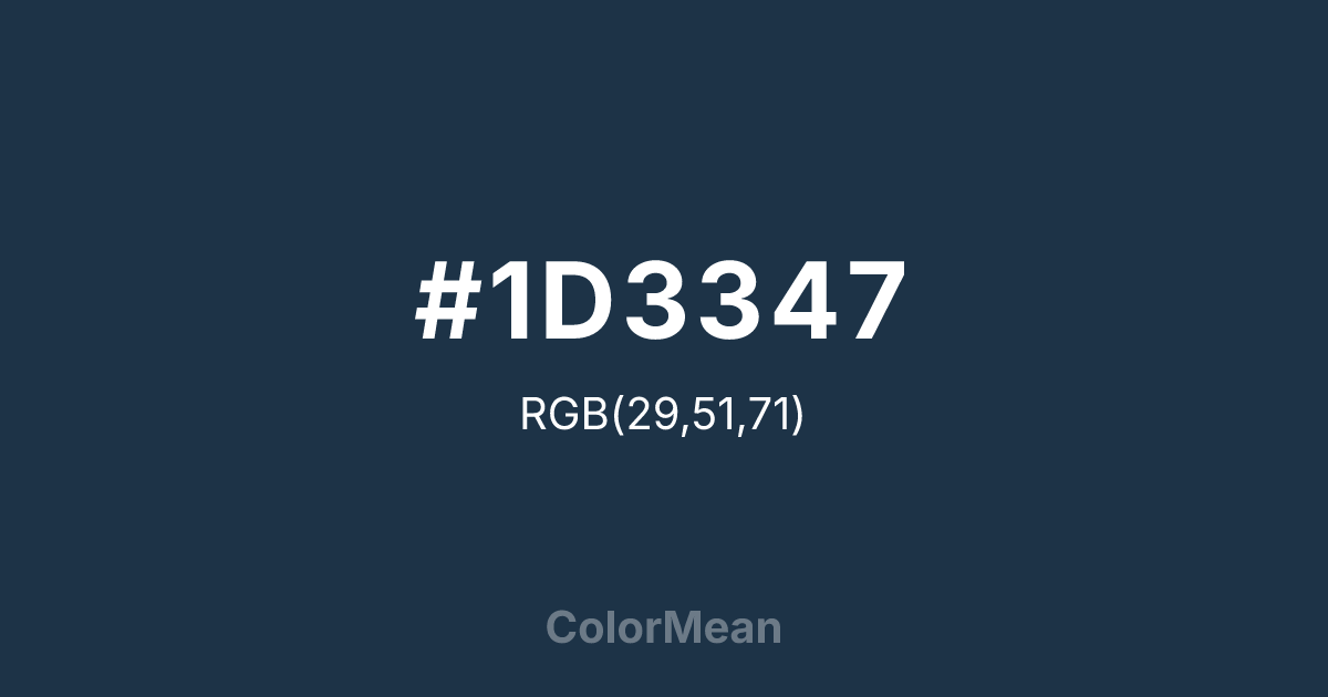#1D3347 color swatch