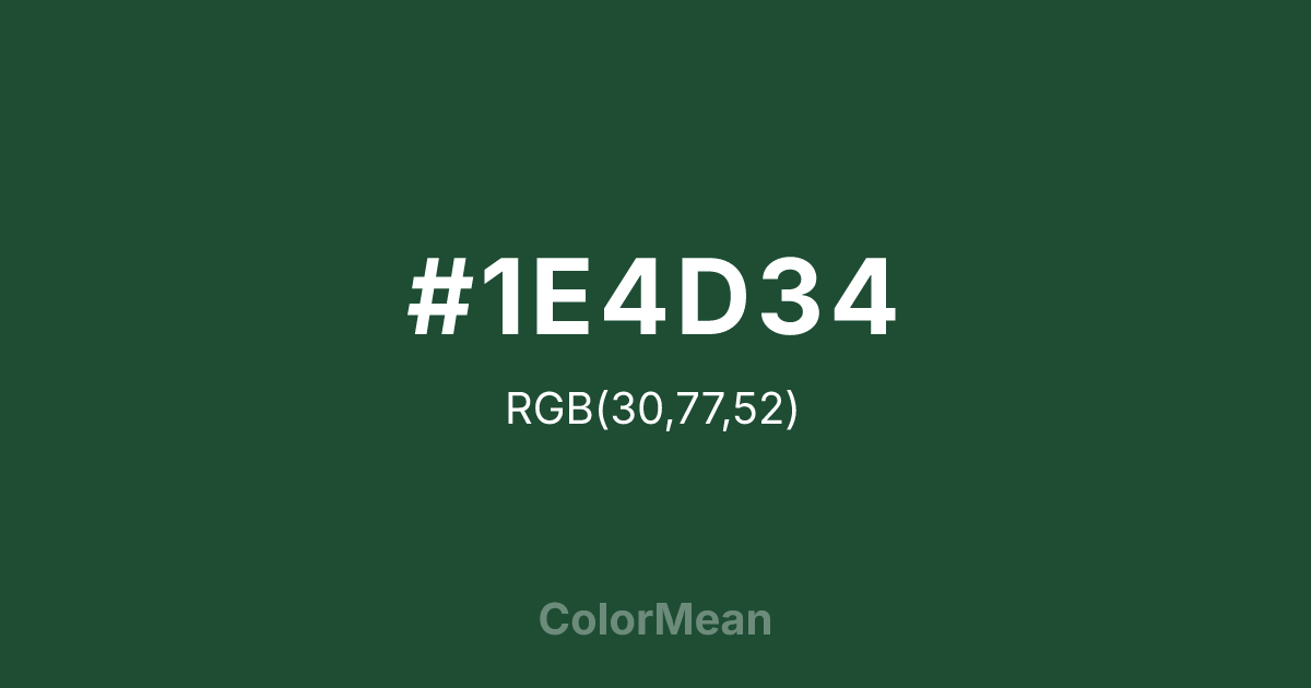 #1E4D34 color swatch