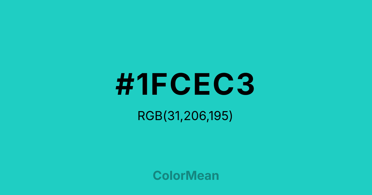 #1FCEC3 color swatch