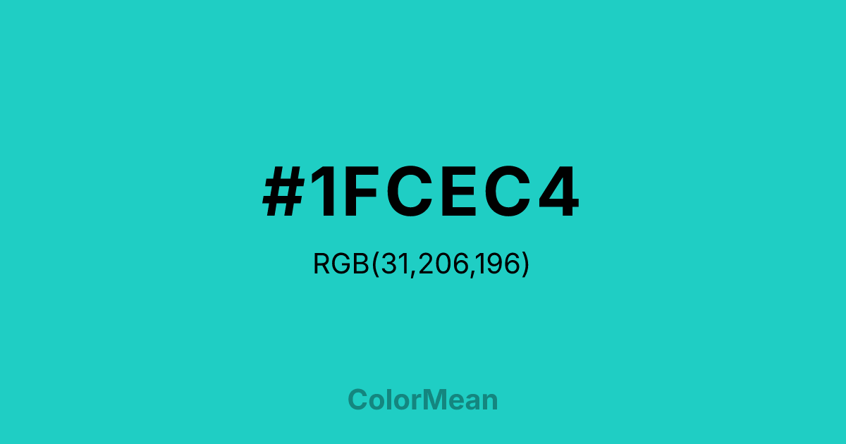 #1FCEC4 color swatch
