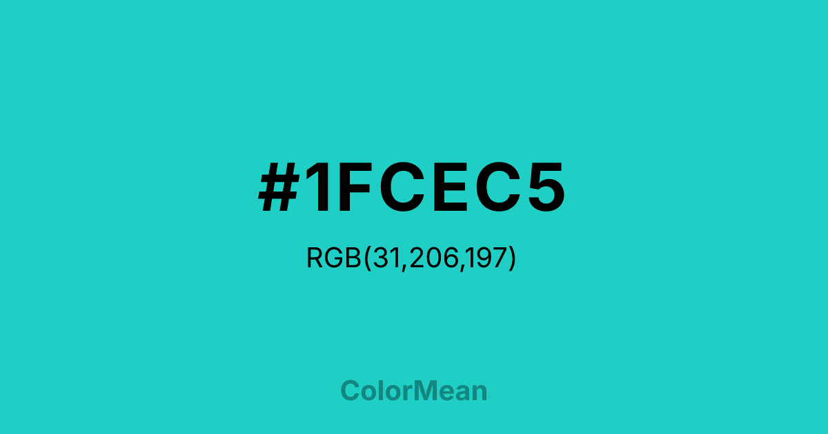 #1FCEC5 color swatch