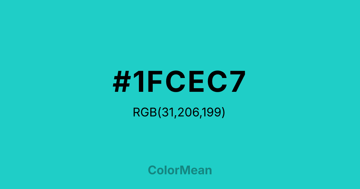#1FCEC7 color swatch