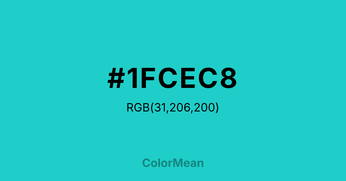 #1FCEC8 color swatch