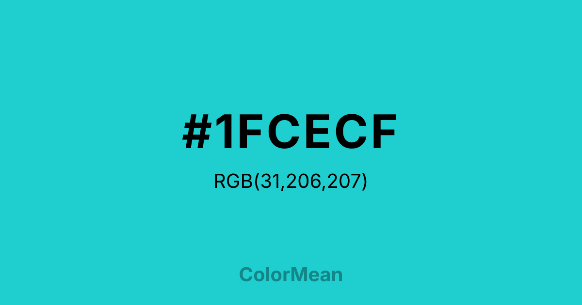 #1FCECF color swatch