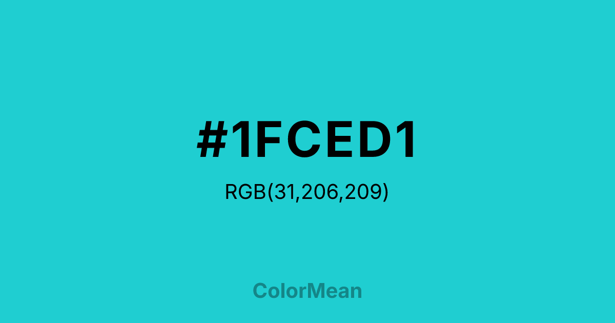 #1FCED1 color swatch