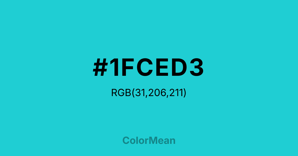 #1FCED3 color swatch