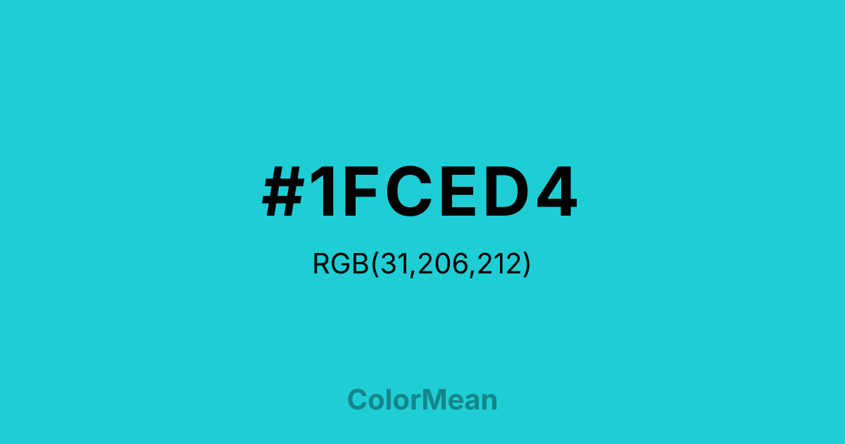 #1FCED4 color swatch