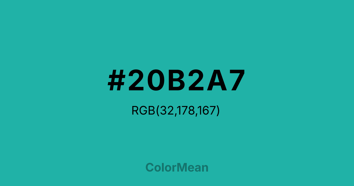 #20B2A7 color swatch