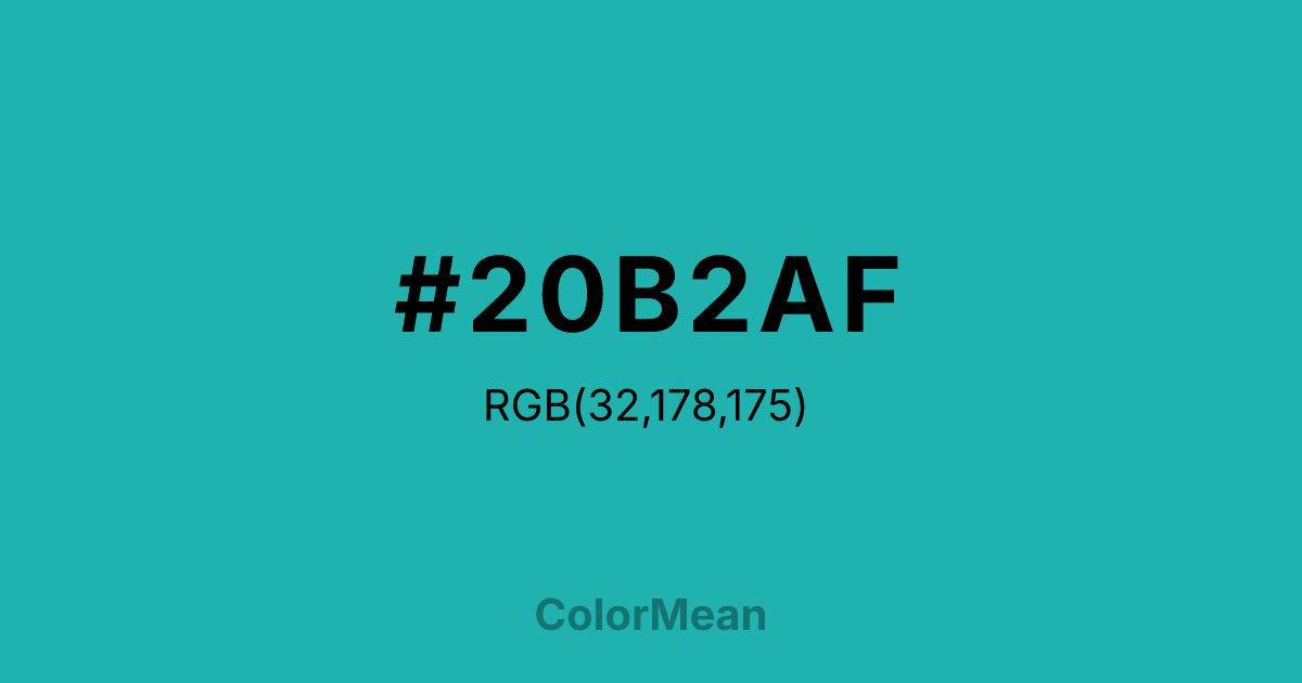 #20B2AF color swatch