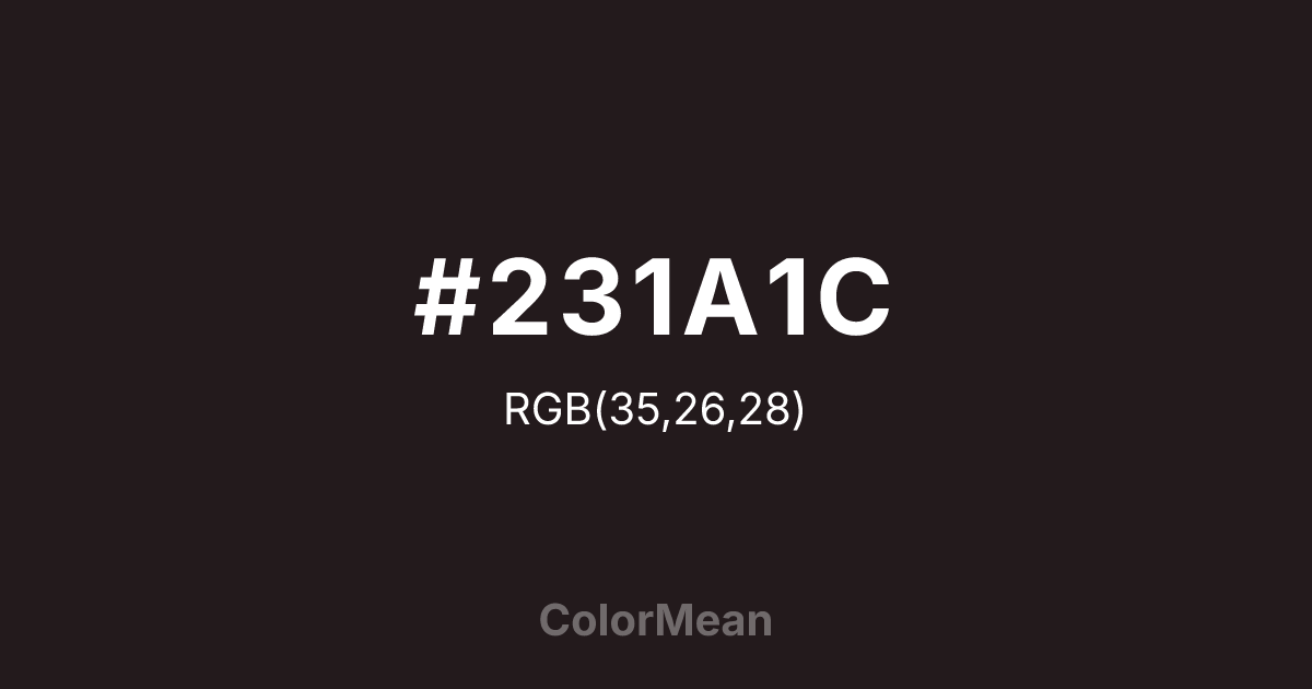 #231A1C color swatch