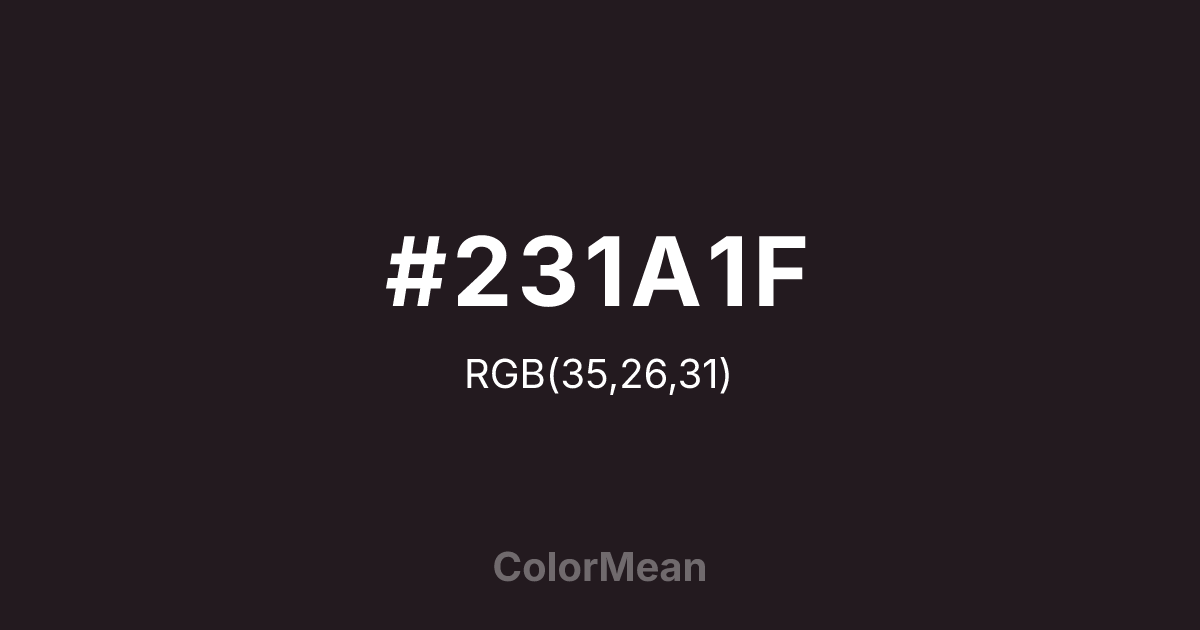 #231A1F color swatch