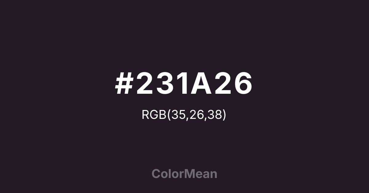#231A26 color swatch