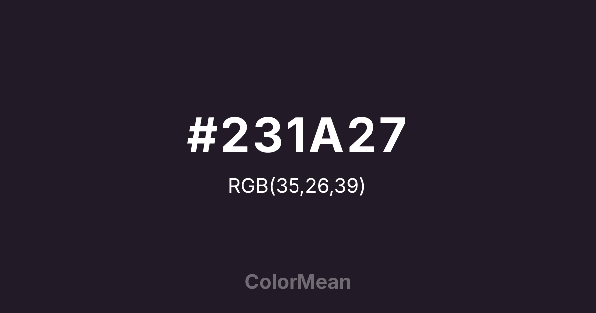 #231A27 color swatch