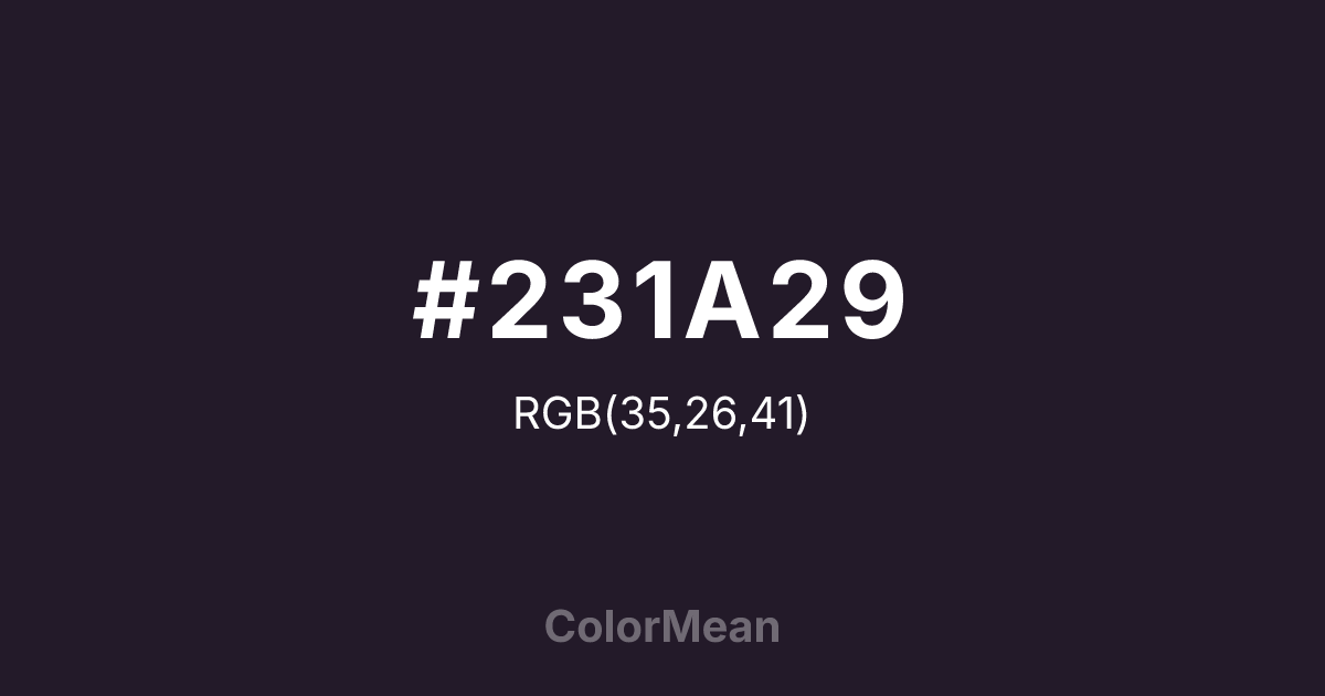 #231A29 color swatch