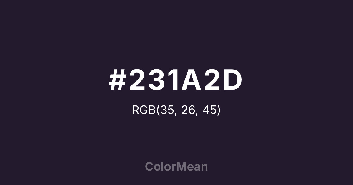 #231A2D color swatch