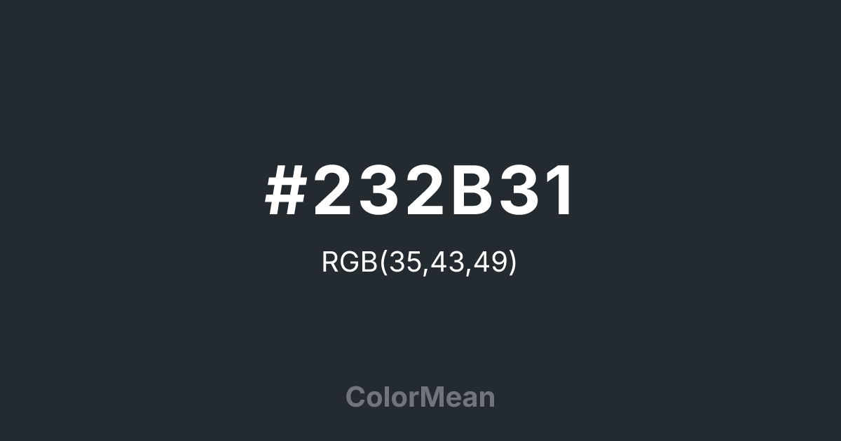 #232B31 color swatch