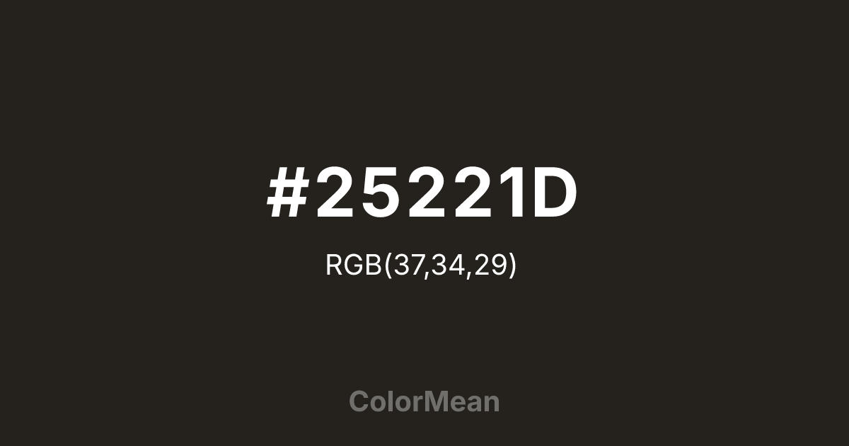 #25221D color swatch