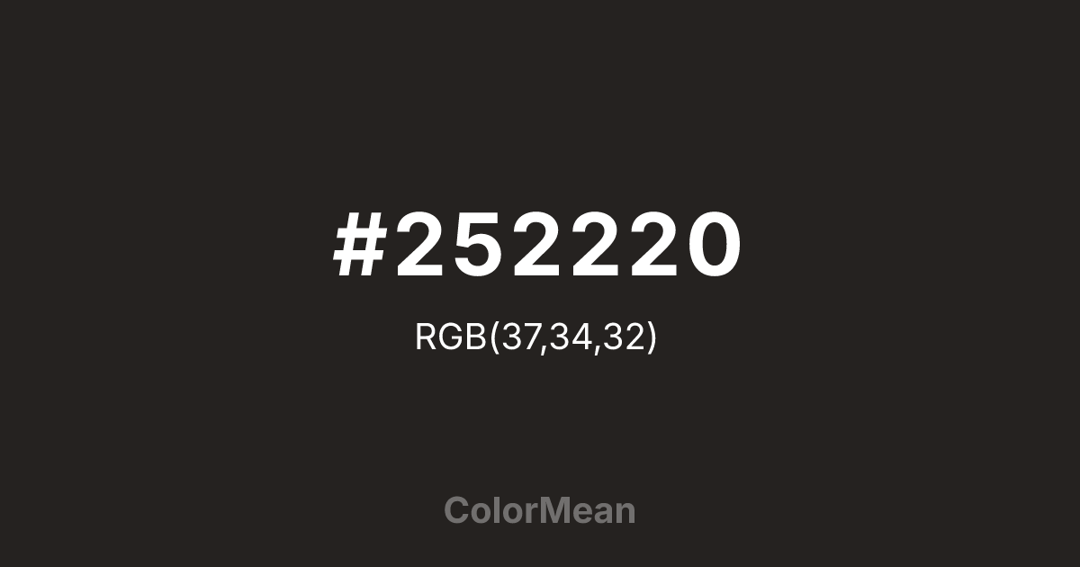 #252220 color swatch