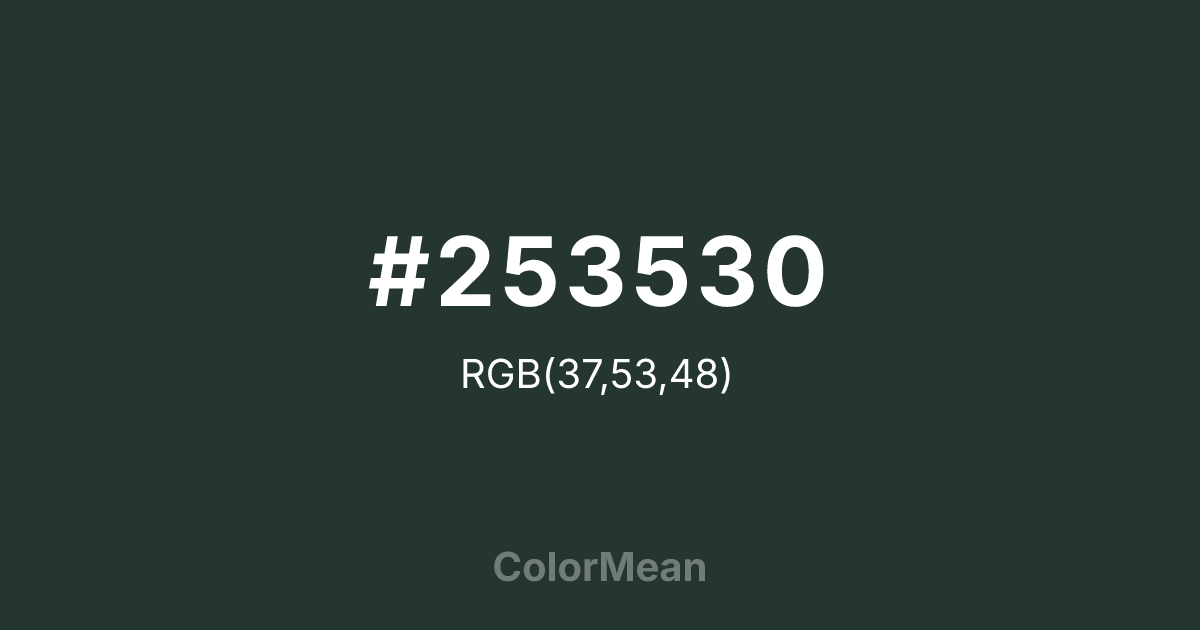 #253530 color swatch