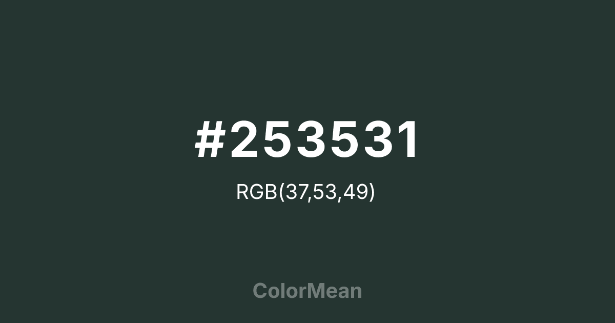 #253531 color swatch