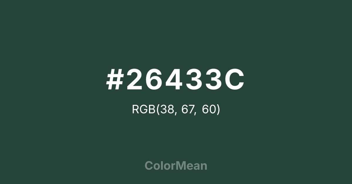 #26433C color swatch