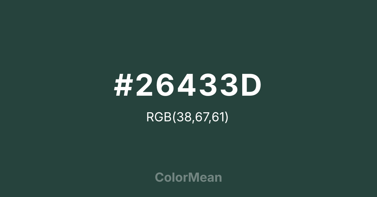 #26433D color swatch