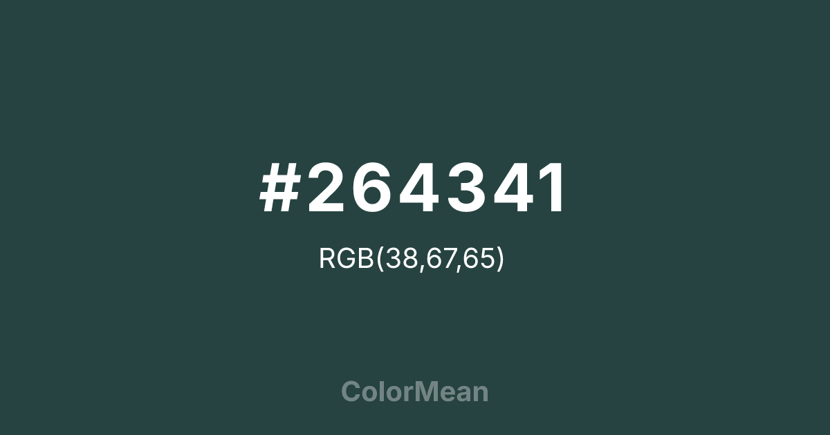 #264341 color swatch