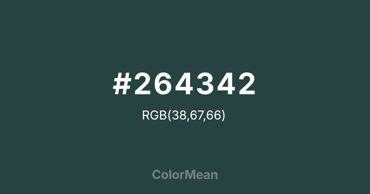 #264342 color swatch