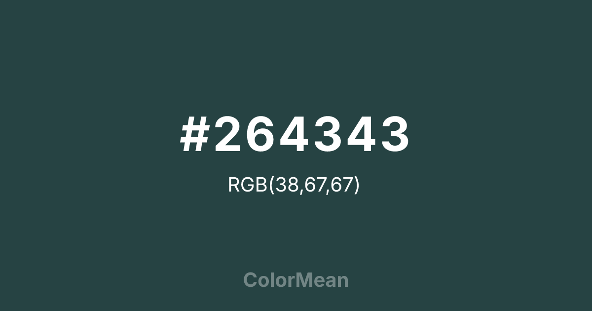 #264343 color swatch