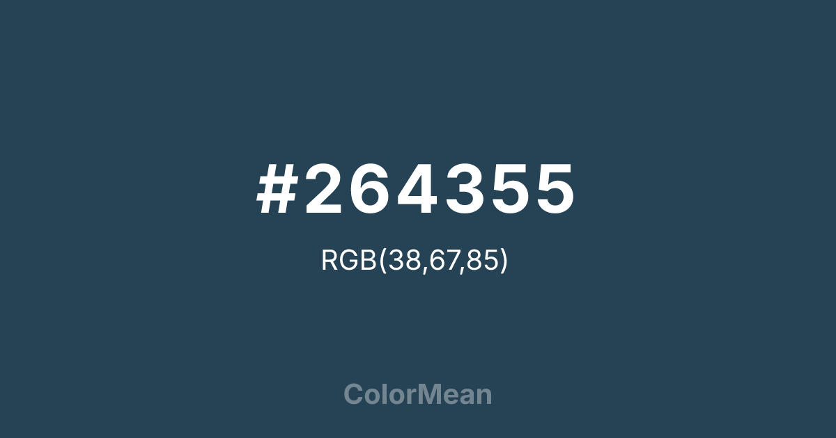 #264355 color swatch