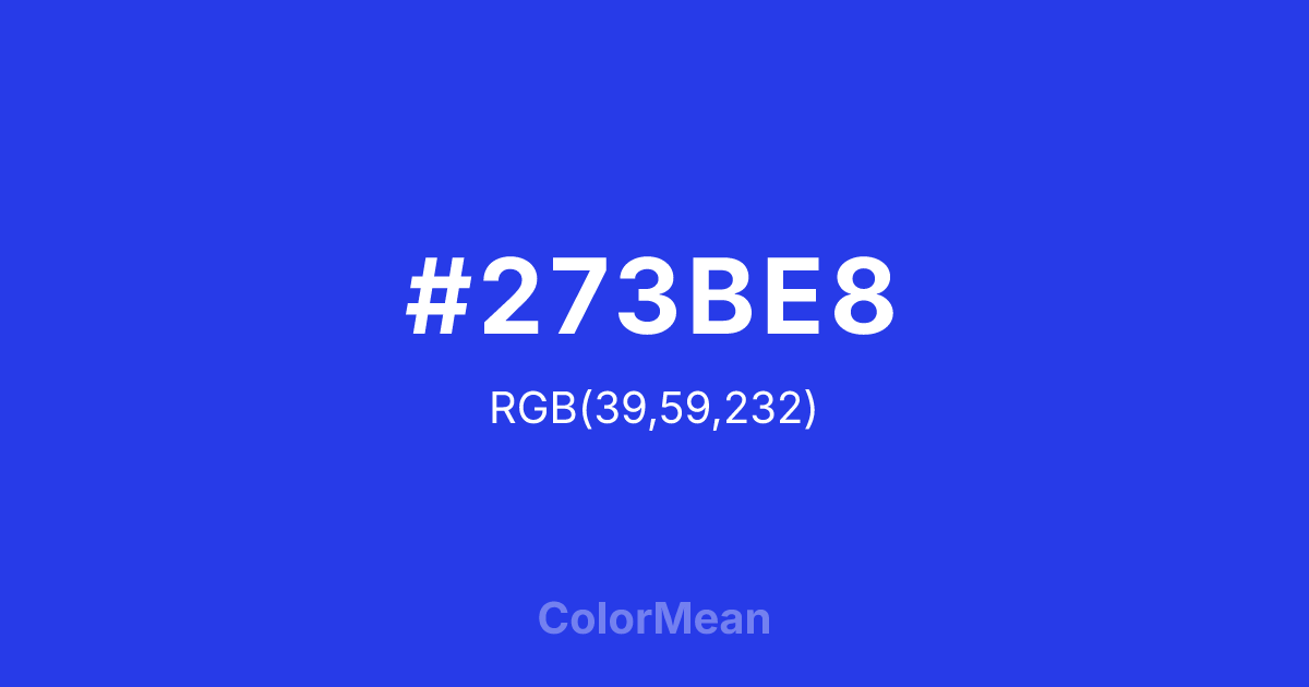 #273BE8 color swatch
