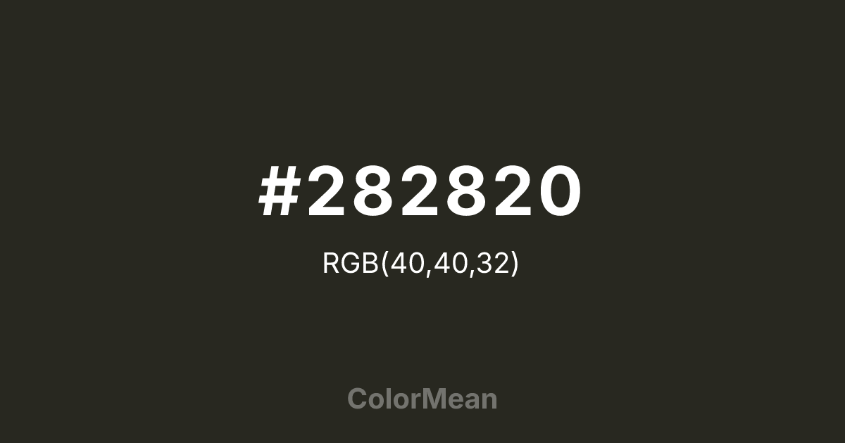 #282820 color swatch