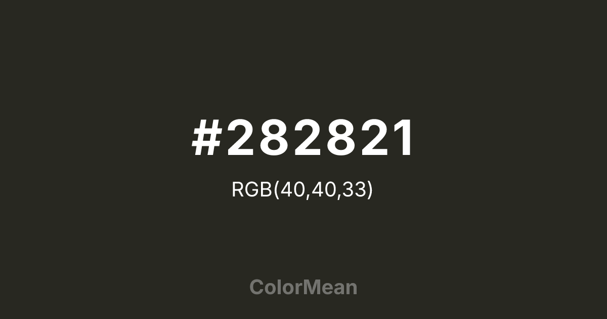 #282821 color swatch