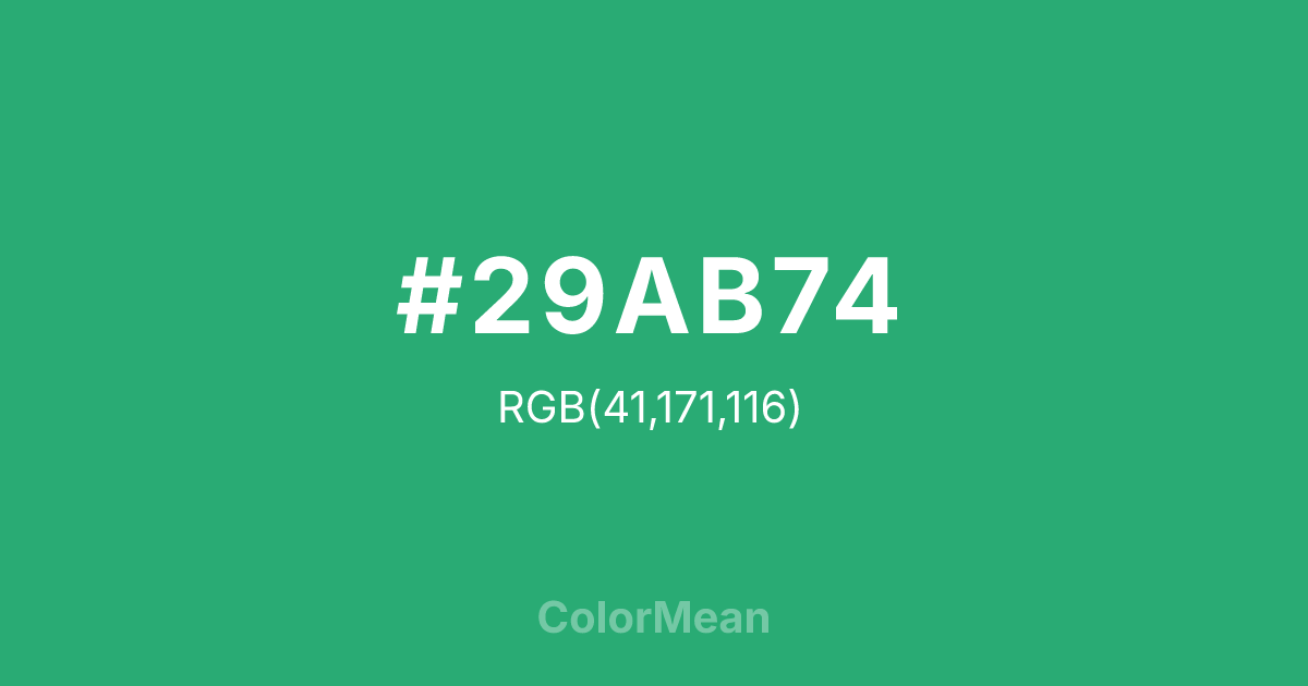 #29AB74 color swatch