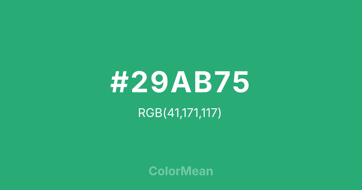 #29AB75 color swatch