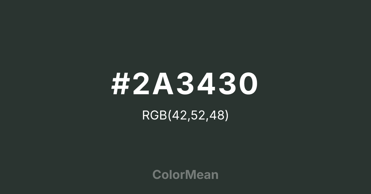 #2A3430 color swatch