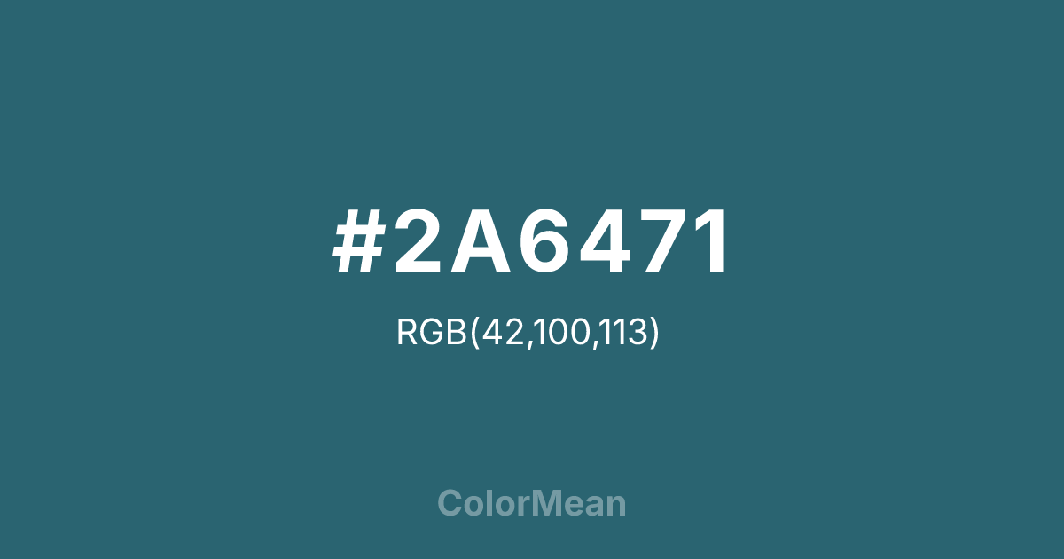 #2A6471 color swatch