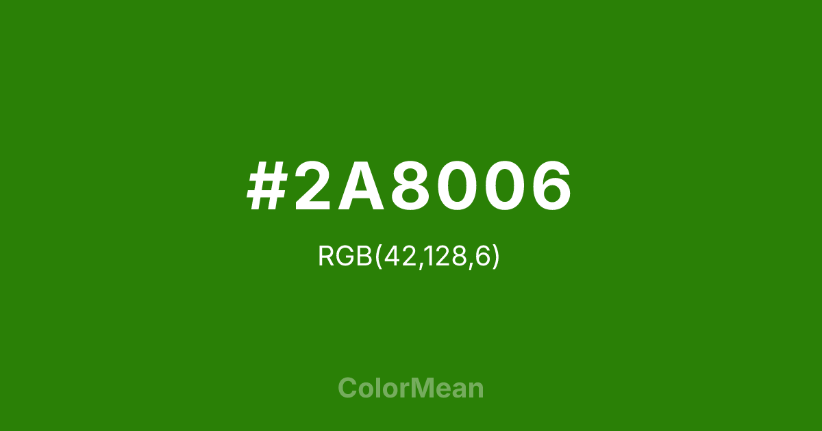 #2A8006 color swatch